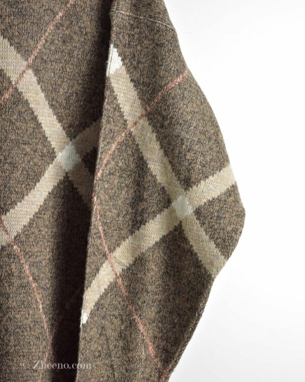 بافت وینتیج قهوه ای طرح لوزی