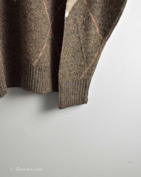 بافت وینتیج قهوه ای طرح لوزی