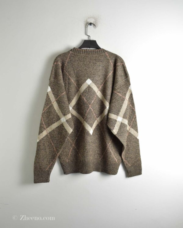 بافت وینتیج قهوه ای طرح لوزی