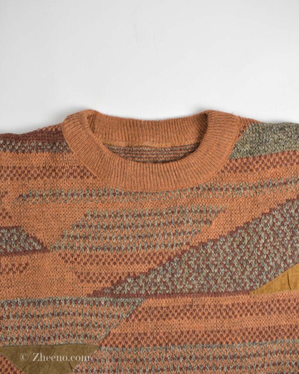 بافت وینتیج نارنجی طرح دار