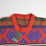 بافت وینتیج قرمز طرح دار