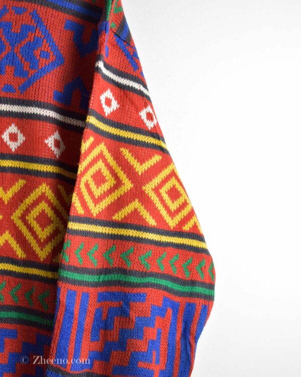 بافت وینتیج قرمز طرح دار