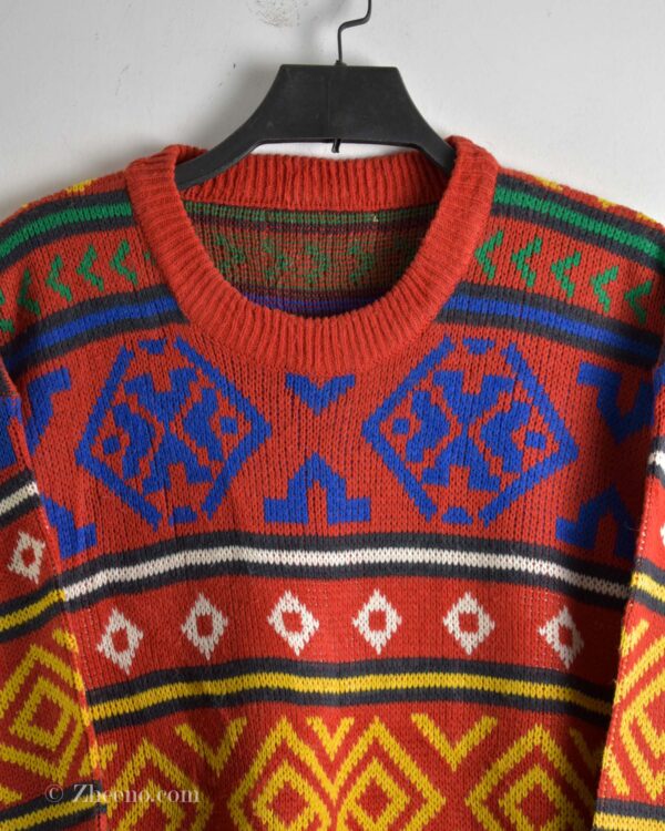 بافت وینتیج قرمز طرح دار