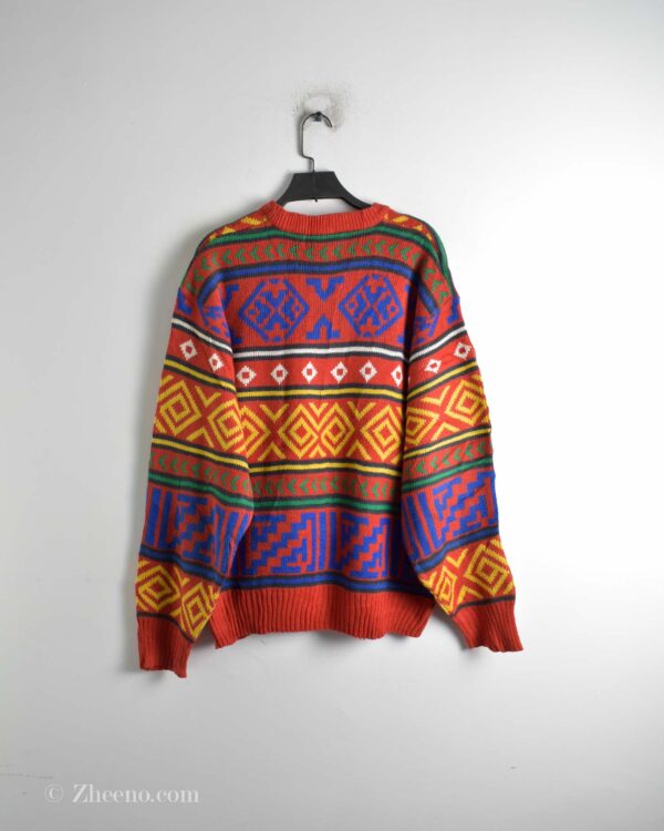 بافت وینتیج قرمز طرح دار