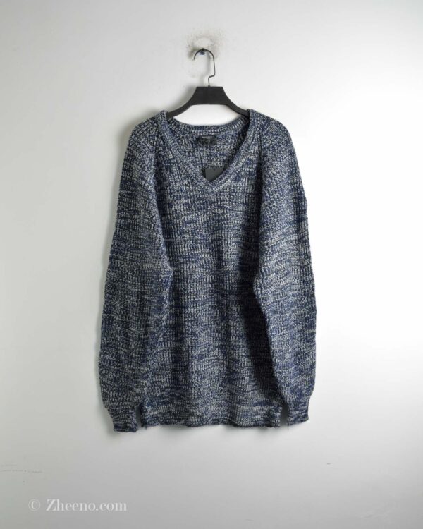 بافت وینتیج یقه هفت آبی سفید Joseph Hayes