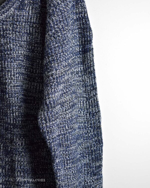 بافت وینتیج یقه هفت آبی سفید Joseph Hayes