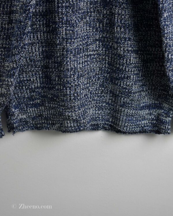 بافت وینتیج یقه هفت آبی سفید Joseph Hayes