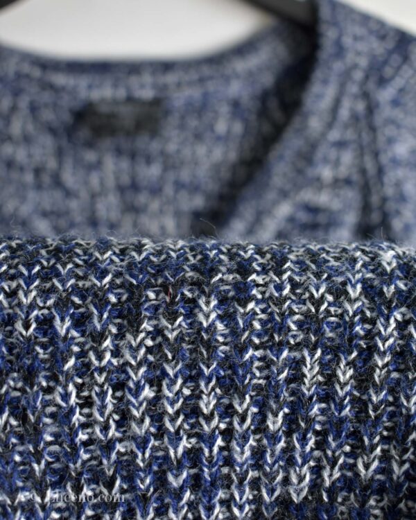 بافت وینتیج یقه هفت آبی سفید Joseph Hayes