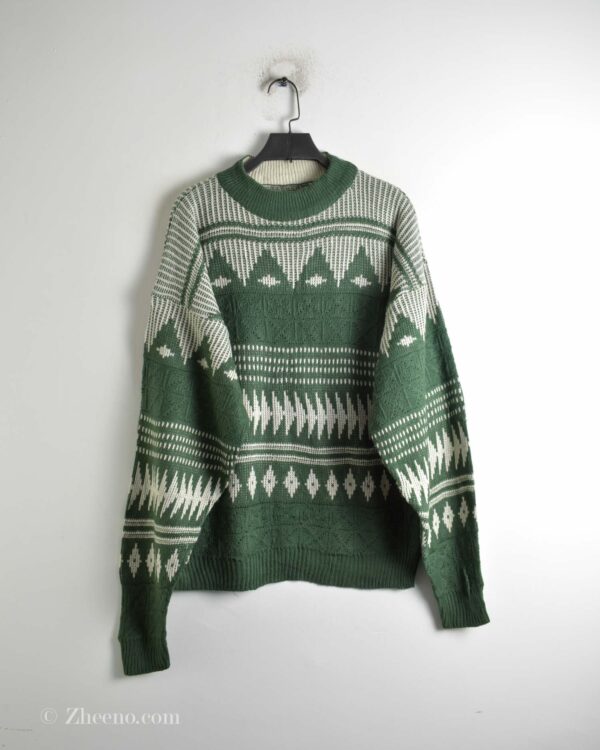 بافت وینتیج سبز طرح دار