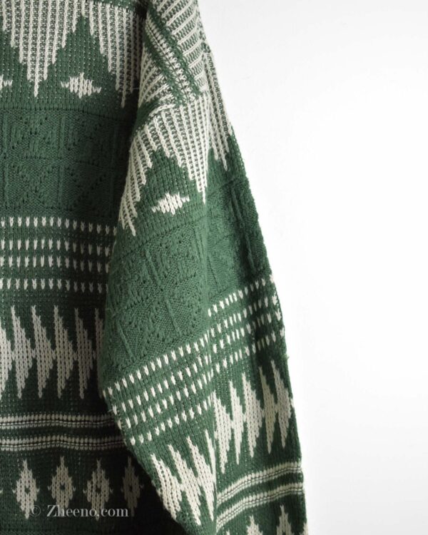 بافت وینتیج سبز طرح دار