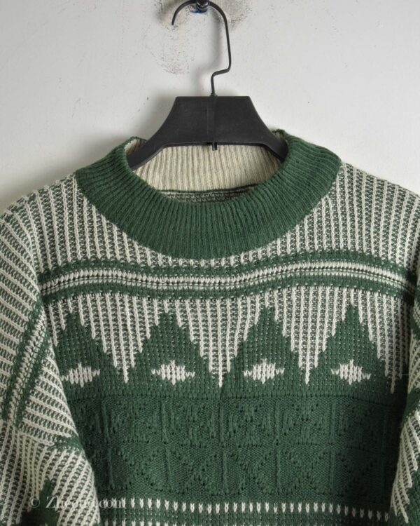 بافت وینتیج سبز طرح دار