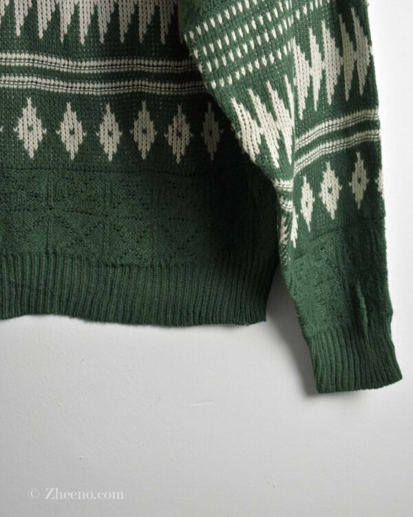 بافت وینتیج سبز طرح دار