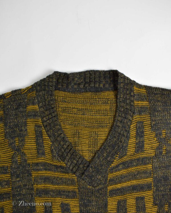 بافت وینتیج یقه هفت طرح دار