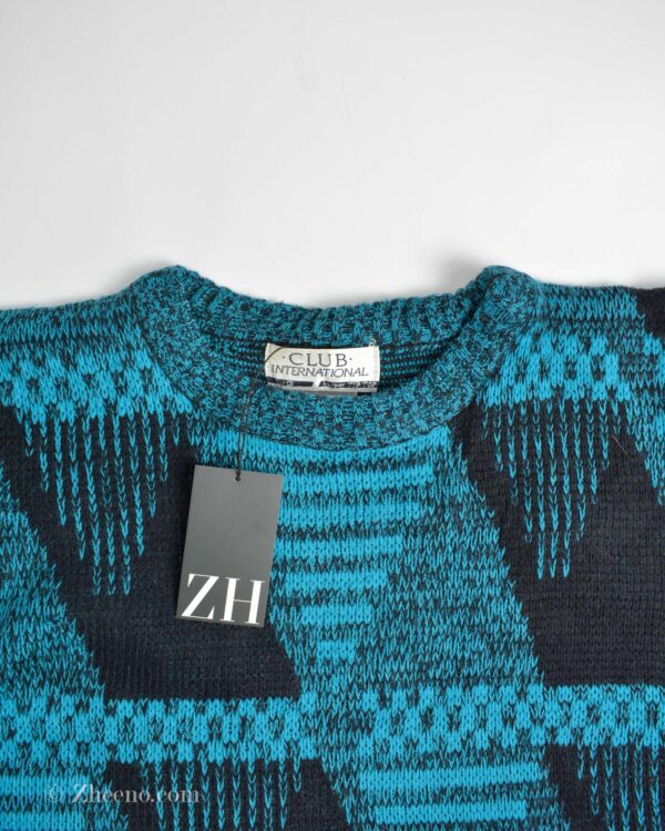بافت وینتیج مشکی آبی Club International