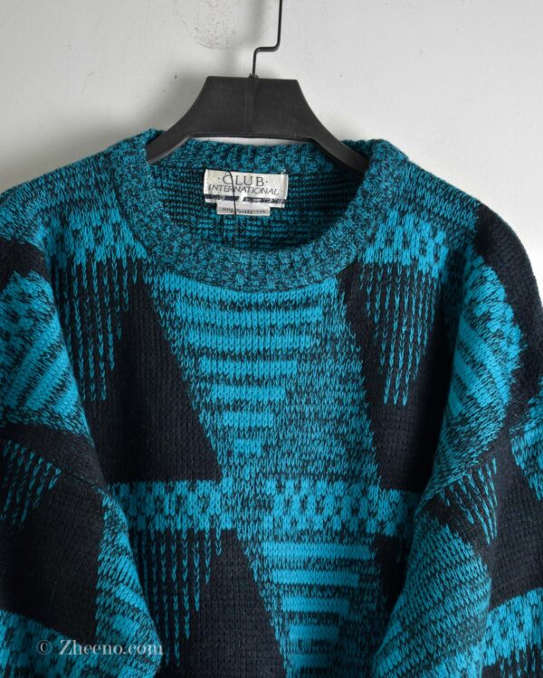 بافت وینتیج مشکی آبی Club International