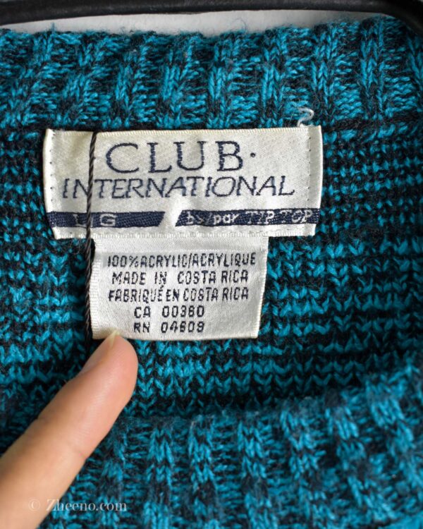 بافت وینتیج مشکی آبی Club International