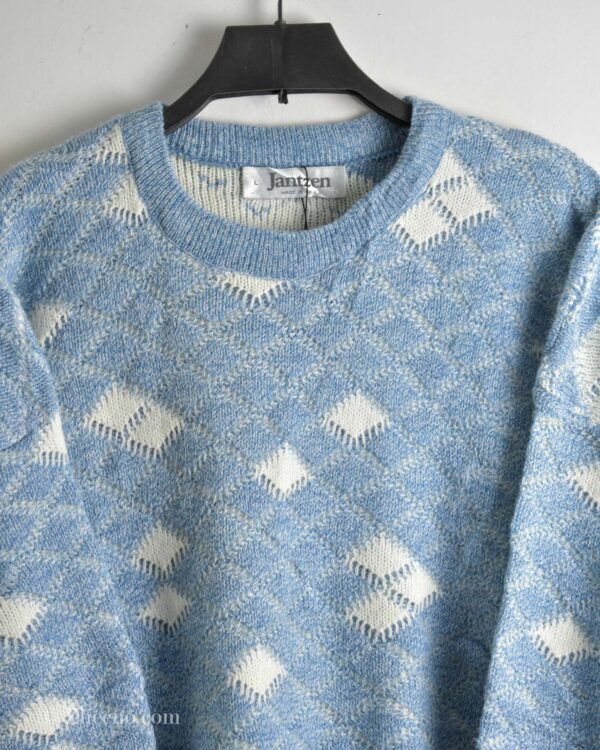 بافت وینتیج سفید آبی Jantzen
