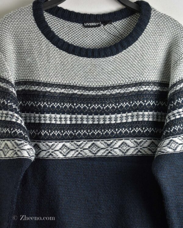 بافت وینتیج سرمه ای تیره Livergy