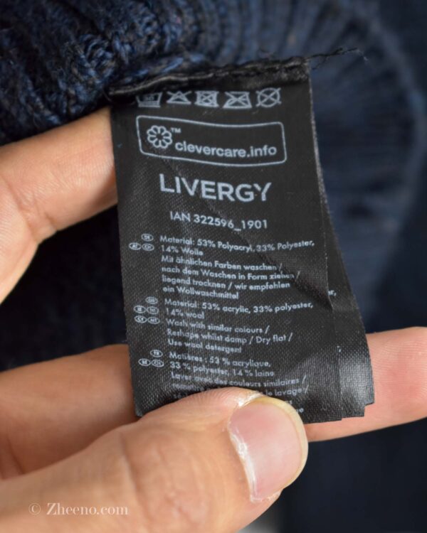 بافت وینتیج سرمه ای تیره Livergy