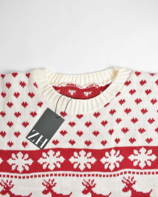 بافت کریسمسی دورنگ سفید قرمز