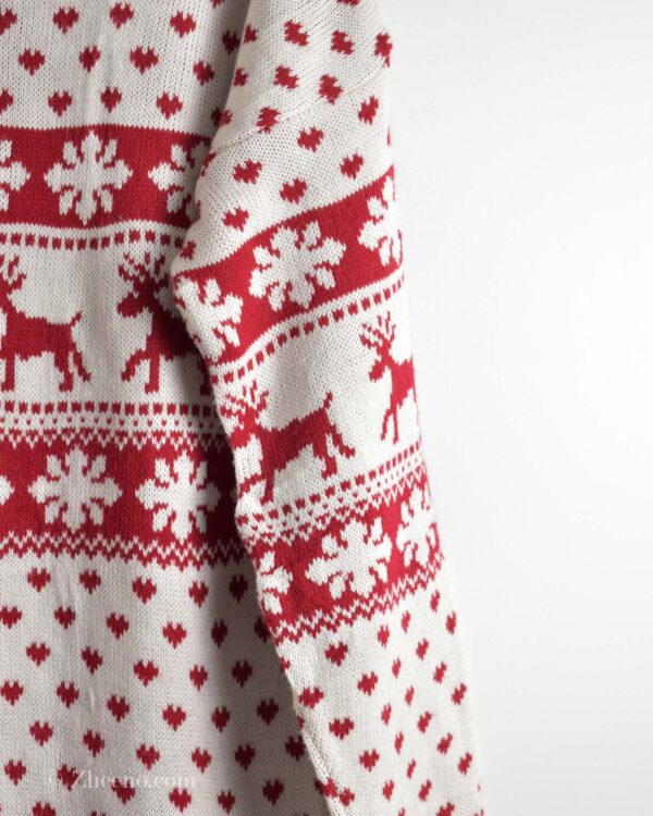 بافت کریسمسی دورنگ سفید قرمز