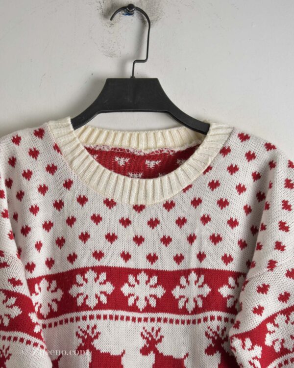 بافت کریسمسی دورنگ سفید قرمز