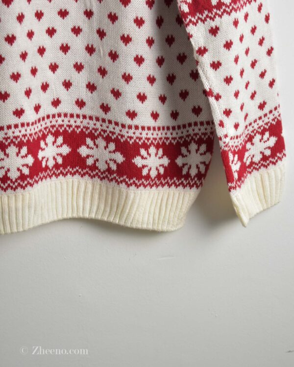 بافت کریسمسی دورنگ سفید قرمز