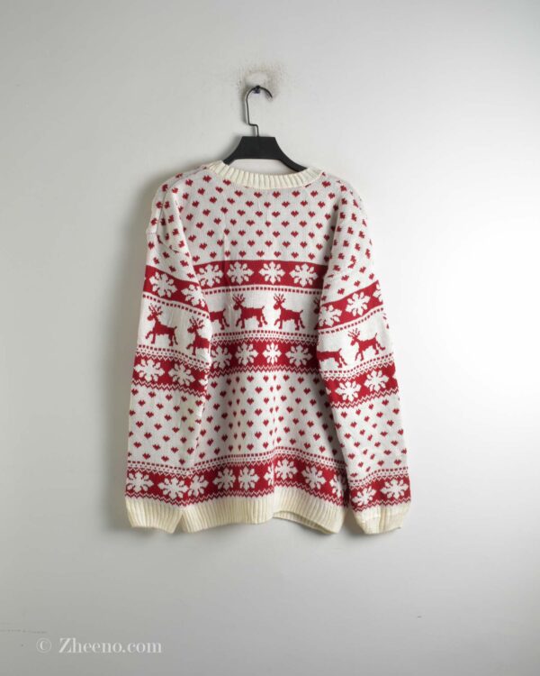 بافت کریسمسی دورنگ سفید قرمز