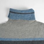 بافت یقه اسکی وینتیج آبی NJ-87