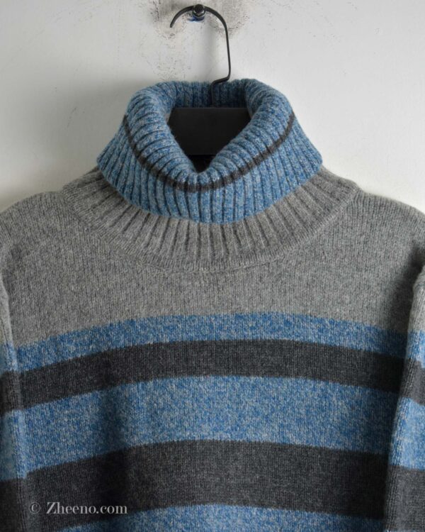 بافت یقه اسکی وینتیج آبی NJ-87