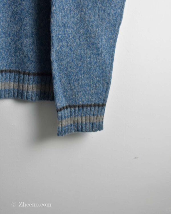 بافت یقه اسکی وینتیج آبی NJ-87