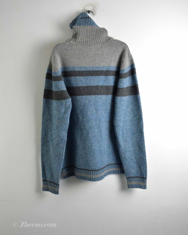 بافت یقه اسکی وینتیج آبی NJ-87