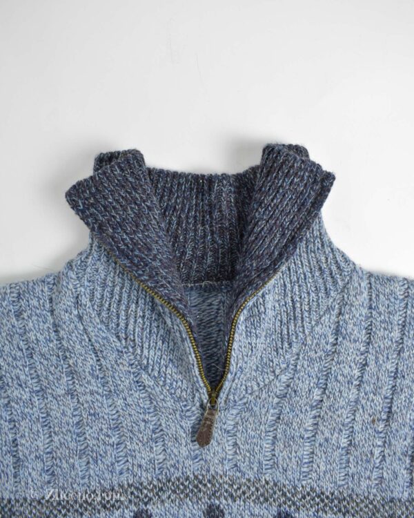 نیم زیپ وینتیج آبی