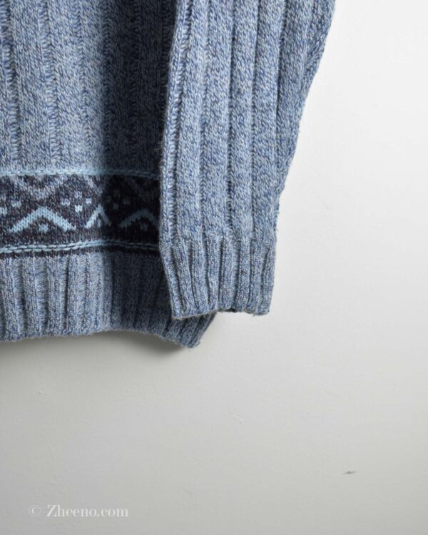 نیم زیپ وینتیج آبی