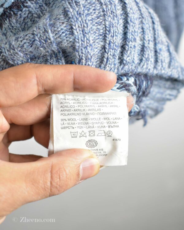 نیم زیپ وینتیج آبی