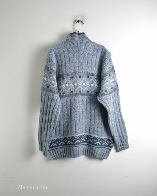 نیم زیپ وینتیج آبی