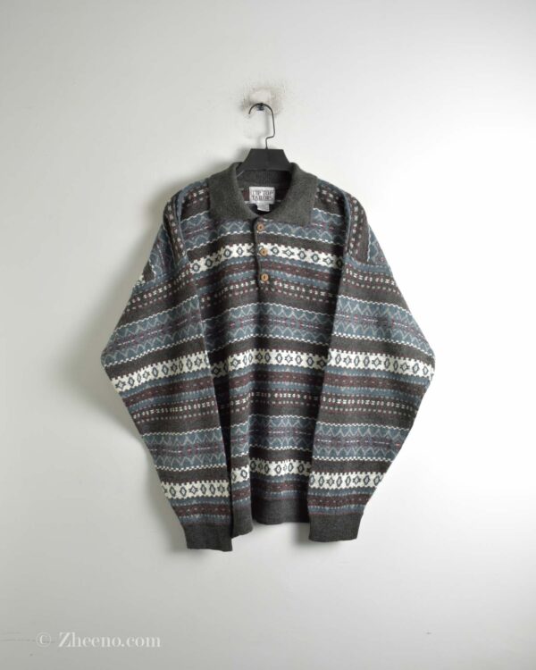 بافت وینتیج سه دکمه یقه دار Tip Top Tailors