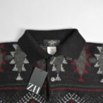 بافت وینتیج مشکی یقه دار Vittorio Rex