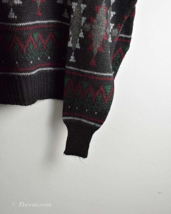 بافت وینتیج مشکی یقه دار Vittorio Rex