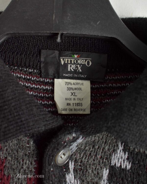 بافت وینتیج مشکی یقه دار Vittorio Rex