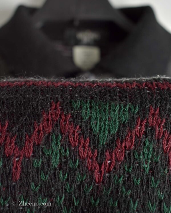 بافت وینتیج مشکی یقه دار Vittorio Rex