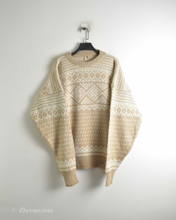 بافت وینتیج کرم رنگ طرح دار