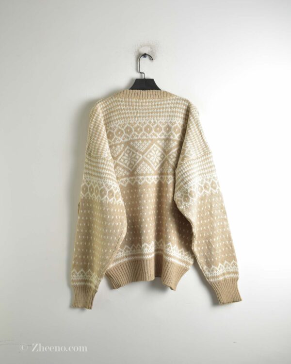 بافت وینتیج کرم رنگ طرح دار