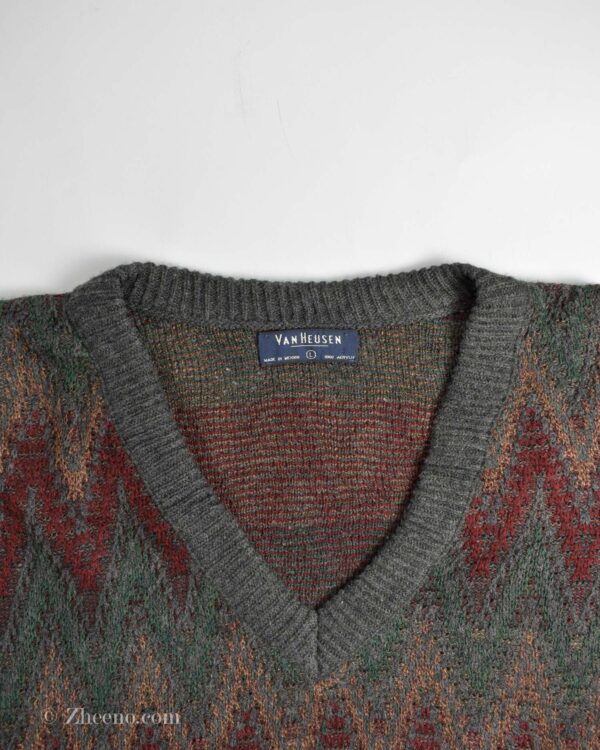 بافت وینتیج چند رنگ یقه هفت