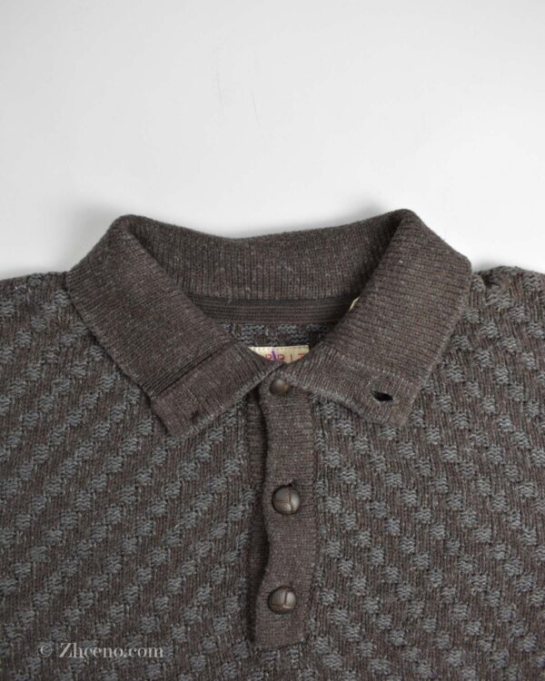 بافت وینتیج قهوه ای یقه دار Esprit