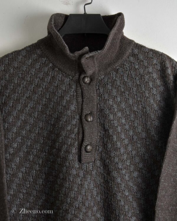 بافت وینتیج قهوه ای یقه دار Esprit