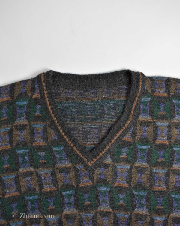 بافت وینتیج یقه هفت طرح دار