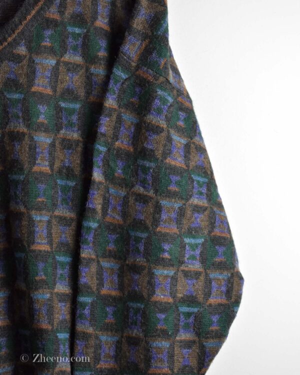 بافت وینتیج یقه هفت طرح دار