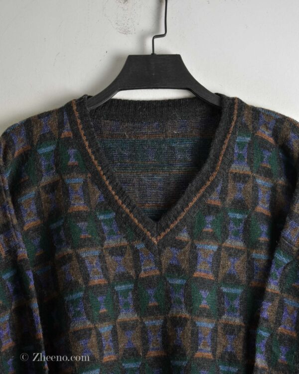 بافت وینتیج یقه هفت طرح دار