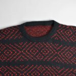 بافت وینتیج مشکی طرح دار